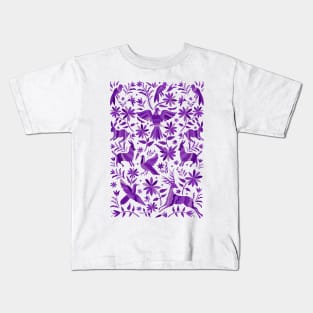 Mexican Otomí Design in Purple Kids T-Shirt
